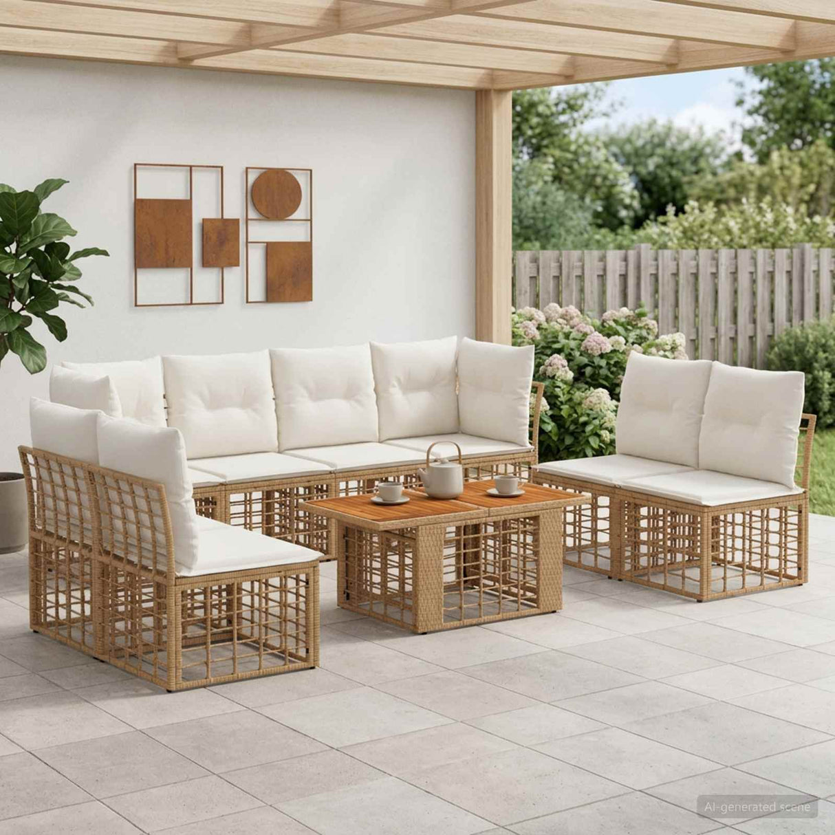 vidaXL Garden Sofa Set 9 pcs Black and Dark Gray poly rattan