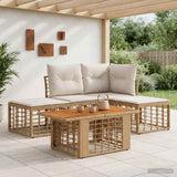 vidaXL Tuinbank Set 5 st Zwart en Donkergrijs poly rattan