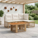 vidaXL Tuinbank Set 5 st Zwart en Donkergrijs poly rattan