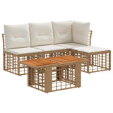 vidaXL Tuinbank Set 5 st Zwart en Donkergrijs poly rattan