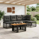 vidaXL Tuinbank Set 6 st Zwart en Donkergrijs poly rattan