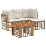 vidaXL Tuinbank Set 5 st Zwart en Donkergrijs poly rattan