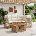 vidaXL Tuinbank Set 5 st Zwart en Donkergrijs poly rattan
