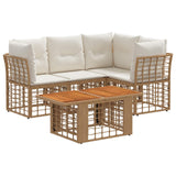 vidaXL Tuinbank Set 5 st Zwart en Donkergrijs poly rattan