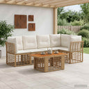 vidaXL Tuinbank Set 6 st Zwart en Donkergrijs poly rattan