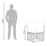 vidaXL Tuinbank Set 6 st Zwart en Donkergrijs poly rattan