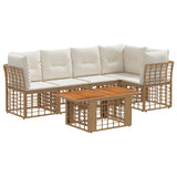 vidaXL Tuinbank Set 6 st Zwart en Donkergrijs poly rattan