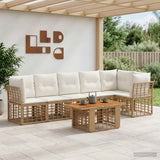 vidaXL Tuinbank Set 7 st Zwart en Donkergrijs poly rattan