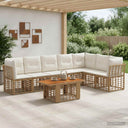 vidaXL Tuinbank Set 8 st Zwart en Donkergrijs poly rattan