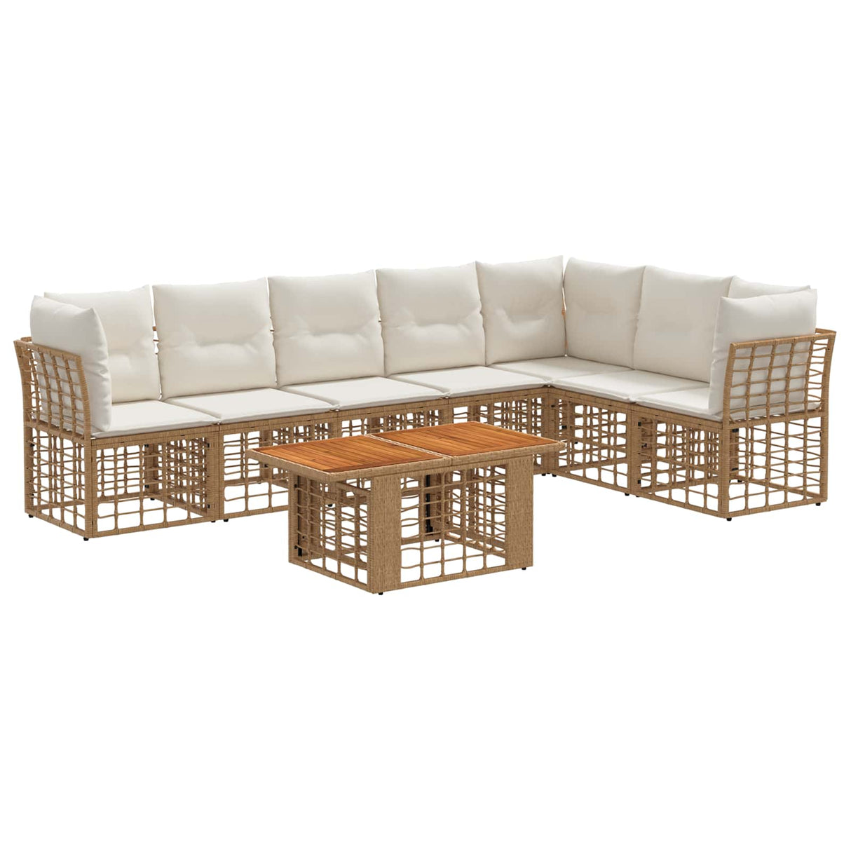 vidaXL Tuinbank Set 8 st Zwart en Donkergrijs poly rattan