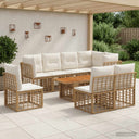 vidaXL Tuinbank Set 9 st Zwart en Donkergrijs poly rattan