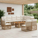 vidaXL Tuinbank Set 11 st Zwart en Donkergrijs poly rattan