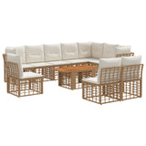 vidaXL Tuinbank Set 11 st Zwart en Donkergrijs poly rattan