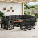 vidaXL Tuinbank Set 12 st Zwart en Donkergrijs poly rattan