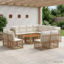 vidaXL Tuinbank Set 12 st Zwart en Donkergrijs poly rattan