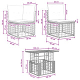 vidaXL Tuinbank Set 11 st Zwart en Donkergrijs poly rattan