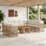 vidaXL Tuinbank Set 11 st Zwart en Donkergrijs poly rattan