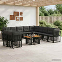vidaXL Tuinbank Set 12 st Zwart en Donkergrijs poly rattan