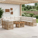 vidaXL Tuinbank Set 12 st Zwart en Donkergrijs poly rattan
