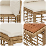 vidaXL Tuinbank Set 9 st Zwart en Donkergrijs poly rattan