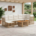 vidaXL Tuinbank Set 8 st Zwart en Donkergrijs poly rattan