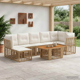 vidaXL Tuinbank Set 8 st Zwart en Donkergrijs poly rattan