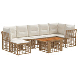 vidaXL Tuinbank Set 8 st Zwart en Donkergrijs poly rattan