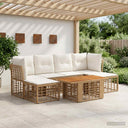 vidaXL Tuinbank Set 7 st Zwart en Donkergrijs poly rattan