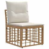 vidaXL Tuinbank Set 7 st Zwart en Donkergrijs poly rattan