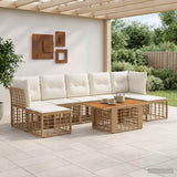 vidaXL Tuinbank Set 8 st Zwart en Donkergrijs poly rattan
