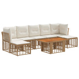 vidaXL Tuinbank Set 8 st Zwart en Donkergrijs poly rattan