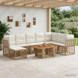 vidaXL Tuinbank Set 9 st Zwart en Donkergrijs poly rattan