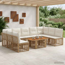 vidaXL Tuinbank Set 10 st Zwart en Donkergrijs poly rattan