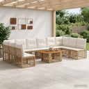 vidaXL Tuinbank Set 11 st Zwart en Donkergrijs poly rattan
