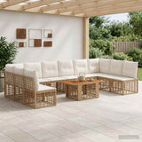 vidaXL Tuinbank Set 11 st Zwart en Donkergrijs poly rattan