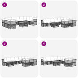 vidaXL Tuinbank Set 11 st Zwart en Donkergrijs poly rattan
