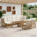 vidaXL Garden Bench Set 10 pcs Black and Dark Grey poly rattan