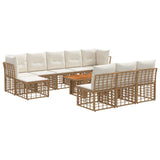 vidaXL Tuinbank Set 11 st Zwart en Donkergrijs poly rattan