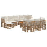 vidaXL Tuinbank Set 11 st Zwart en Donkergrijs poly rattan