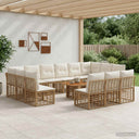 vidaXL Tuinbank Set 14 st Zwart en Donkergrijs poly rattan
