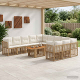 vidaXL Tuinbank Set 12 st Zwart en Donkergrijs poly rattan