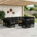 vidaXL Tuinbank Set 13 st Zwart en Donkergrijs poly rattan