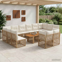 vidaXL Tuinbank Set 13 st Zwart en Donkergrijs poly rattan