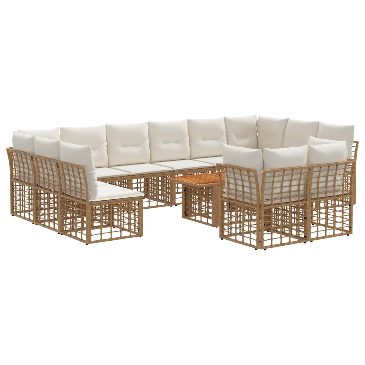 vidaXL Tuinbank Set 13 st Zwart en Donkergrijs poly rattan