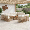 vidaXL Tuinbank Set 14 st Zwart en Donkergrijs poly rattan