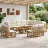 vidaXL Tuinbank Set 13 st Zwart en Donkergrijs poly rattan