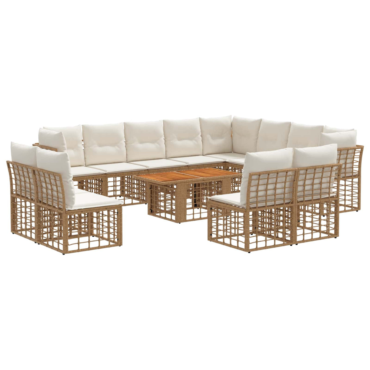 vidaXL Tuinbank Set 13 st Zwart en Donkergrijs poly rattan