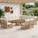 vidaXL Tuinbank Set 14 st Zwart en Donkergrijs poly rattan