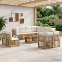 vidaXL Tuinbank Set 12 st Zwart en Donkergrijs poly rattan