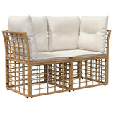 vidaXL Tuinbank Set 12 st Zwart en Donkergrijs poly rattan